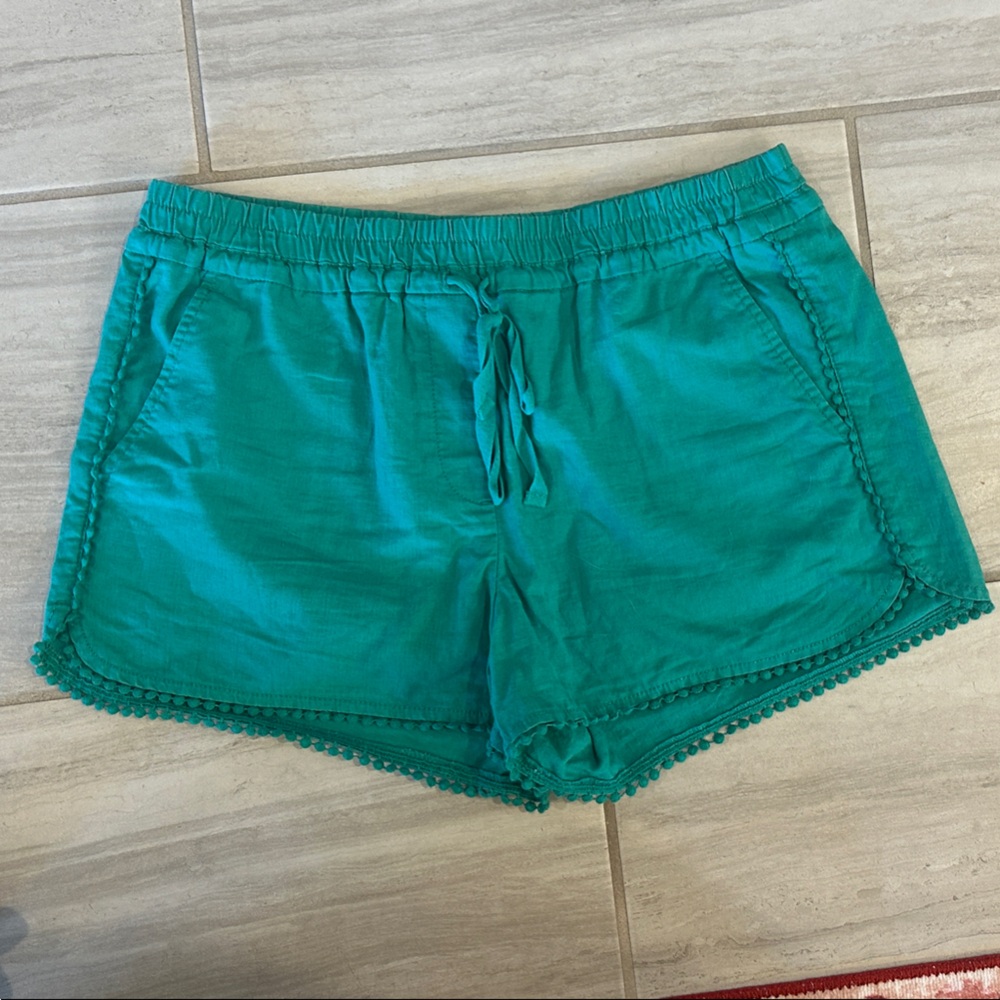 LOFT High Waist Teal Shorts